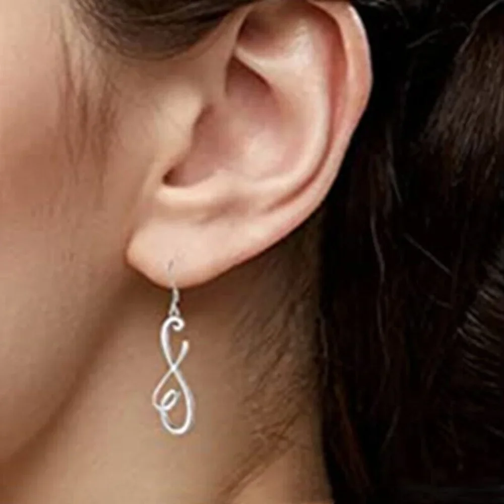New 925 Sterling Silver Infinity Open Heart Drops